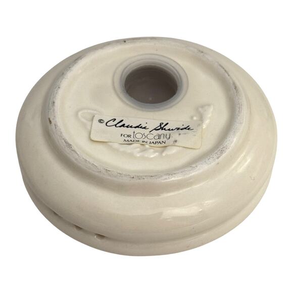 Minimalist Mid Century Claudia Shuride White Disk Toscany Salt & Pepper Shakers - Picture 4 of 5